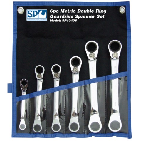SP - SPANNER SET DOUBLE RING GEARDRIVE METRIC 6PC
